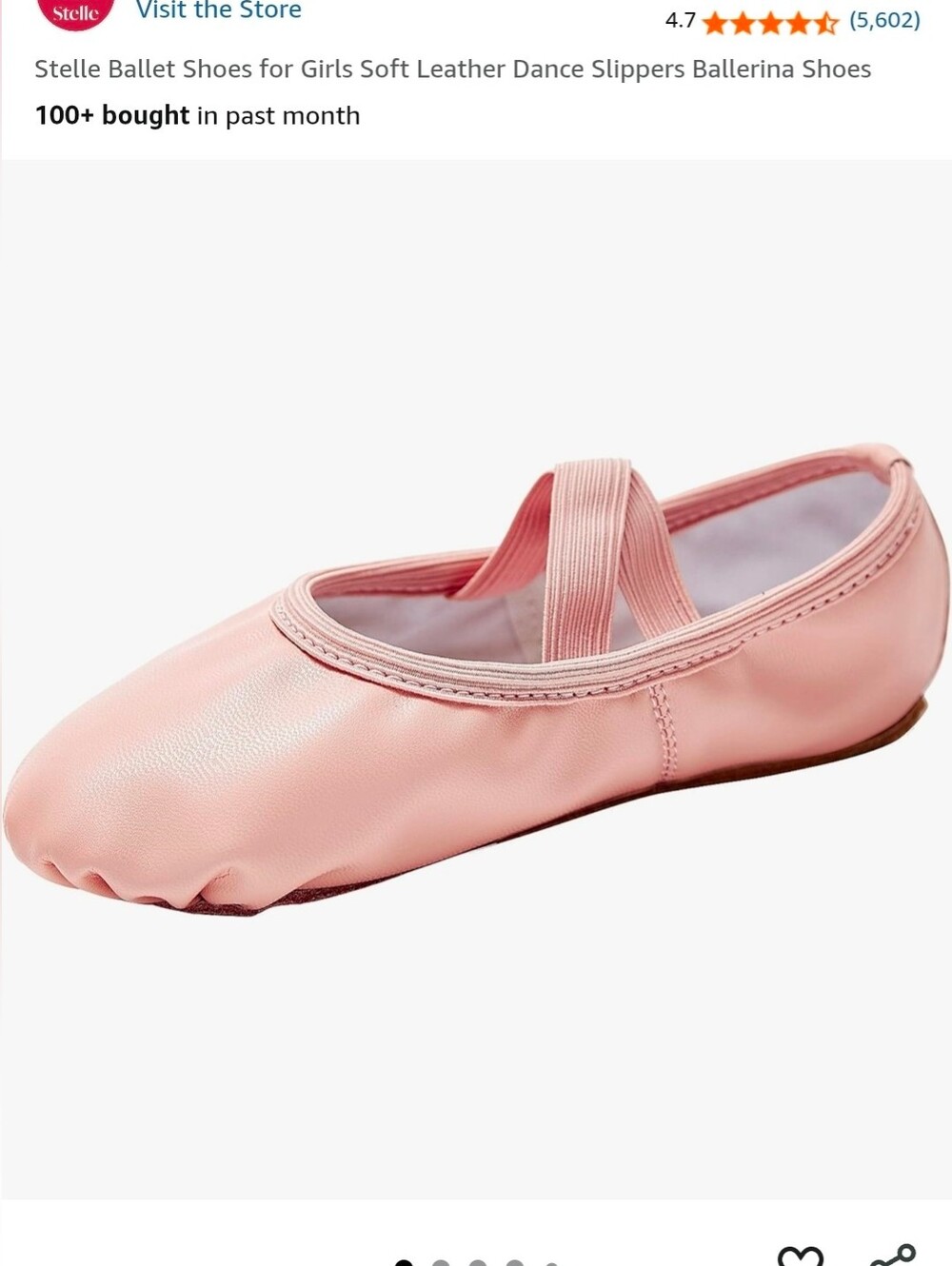 NWT - Stelle Ballet Shoes for Girls - Pink & White